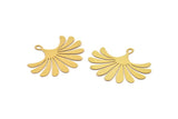 Brass Flower Charm, 10 Raw Brass Flower Charms With 1 Loop, Findings (35x28x0.40mm) D1695