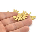 Brass Flower Charm, 10 Raw Brass Flower Charms With 1 Loop, Findings (35x28x0.40mm) D1695