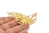 Brass Drop Charm, 10 Raw Brass Drop Shaped Charms With 1 Loop, Findings (47x30x0.30mm) D1684