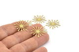 Brass Snowflake Charm, 24 Raw Brass Snowflake Charms, Findings (21x0.30mm) D1664