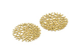 Brass Ivy Charm, 6 Raw Brass Ivy Charms, Findings (31x0.60mm) D1347