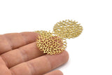 Brass Ivy Charm, 6 Raw Brass Ivy Charms, Findings (31x0.60mm) D1347