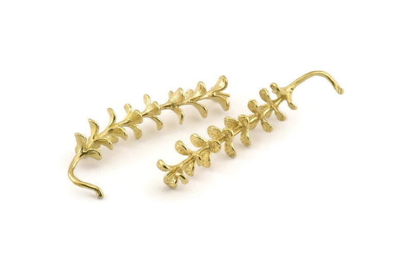 Brass Flower Charm, Raw Brass Flower Charms, Earrings, Findings (43x7mm) N1233