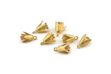Brass Flower Charm, Raw Brass Flower Charms With 1 Loop, Findings (14x10mm) N1234