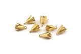 Brass Flower Charm, 6 Raw Brass Flower Charms With 1 Loop, Findings (14x10mm) N1234