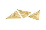 Brass Triangle Charm, 10 Raw Brass Triangle Charms With 1 Loop, Pendants, Findings (31x26x0.70mm) D1344