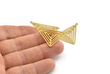 Brass Triangle Charm, 10 Raw Brass Triangle Charms With 1 Loop, Pendants, Findings (31x26x0.70mm) D1344