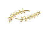 Brass Leaf Charm, Raw Brass Leaf Charms, Earrings, Findings (60mm) N1236