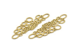 Brass Irregular Charm, 6 Raw Brass Irregular Charms Without Hole, Findings (56x17x0.80mm) D1339