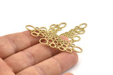 Brass Irregular Charm, 6 Raw Brass Irregular Charms Without Hole, Findings (56x17x0.80mm) D1339