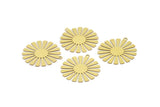 Brass Sun Charm, 12 Raw Brass Sun Charms With 1 Loop, Findings, Earrings (27x25x0.40mm) D1423