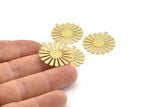 Brass Sun Charm, 12 Raw Brass Sun Charms With 1 Loop, Findings, Earrings (27x25x0.40mm) D1423