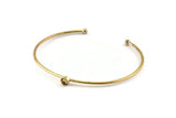 Brass Round Cuff, Raw Brass Bracelet Stone Setting With 1 Pad -  Pad Size 5mm D1652