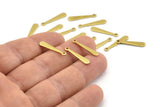 Brass Stick Charm, 50 Raw Brass Stick Charms With 1 Hole, Necklace Bars, Findings (20x4x1.5x0.80mm) A1356