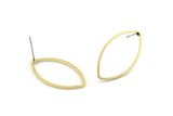 Brass Marquise Earring, 10 Raw Brass Marquise Stud Earrings (14x25x0.9mm) D0064 A1372