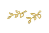 Brass Leaf Charm, 50 Raw Brass Leaf Charms With 1 Loop, Findings (26x14x0.50mm) A1391