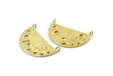 Moon Phases Pendant, Raw Brass Moon Phases Charms With 2 Loops, Findings - Pad Size 4mm (28x16x1mm) N1225