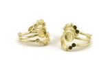 Brass Ring Setting, Raw Brass Adjustable Rings With 1 Stone Settings - Pad Size 6mm N1265