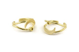 Brass Ring Setting, Raw Brass Moon And Planet Ring With 1 Stone Settings - Pad Size 3mm N1272