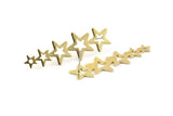 Brass Star Earring, 8 Raw Brass Star Stud Earrings (45x14x0.80mm) D1530 A1399