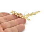 Brass Star Earring, 8 Raw Brass Star Stud Earrings (45x14x0.80mm) D1530 A1399