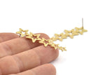 Brass Star Earring, 8 Textured Raw Brass Star Stud Earrings (45x14x0.80mm) D1533 A1407