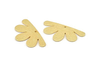 Gold Daisy Charm, 2 Textured Gold Plated Brass Flower Charms With 1 Hole, Pendants, Earrings (34x18x0.80mm) D1410