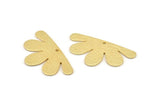 Gold Daisy Charm, 2 Textured Gold Plated Brass Flower Charms With 1 Hole, Pendants, Earrings (34x18x0.80mm) D1410