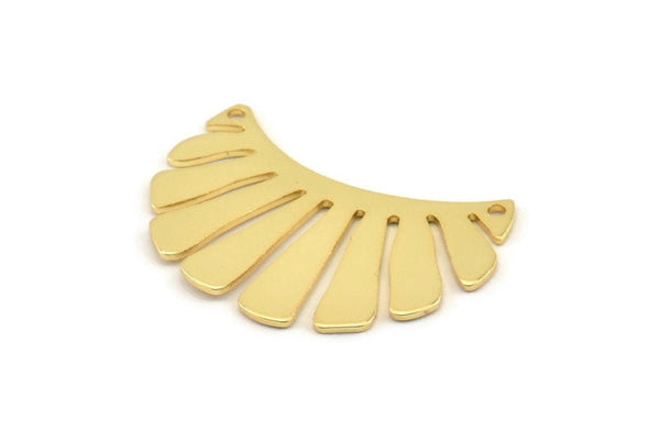 Gold Fringed Pendant, 2 Gold Plated Brass Fringed Charms With 2 Holes, Findings (30x17x0.80mm) D1384