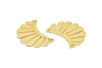 Gold Fringed Pendant, 2 Gold Plated Brass Fringed Charms With 2 Holes, Findings (30x17x0.80mm) D1384