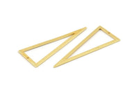 Gold Triangle Charm, 2 Textured Gold Plated Brass Triangle Charms With 1 Hole, Earrings, Findings (50x20x0.80mm) D1359 Q1084