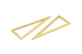 Gold Triangle Charm, 2 Textured Gold Plated Brass Triangle Charms With 1 Hole, Earrings, Findings (50x20x0.80mm) D1359 Q1084