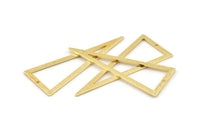 Gold Triangle Charm, 2 Textured Gold Plated Brass Triangle Charms With 1 Hole, Earrings, Findings (50x20x0.80mm) D1359 Q1084
