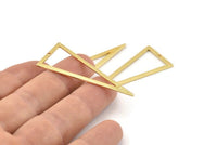 Gold Triangle Charm, 2 Textured Gold Plated Brass Triangle Charms With 1 Hole, Earrings, Findings (50x20x0.80mm) D1359 Q1084