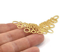 Gold Irregular Charm, 2 Gold Plated Brass Irregular Charms Without Hole, Findings (56x17x0.80mm) D1339