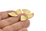 Gold Shell Charm, 12 Gold Plated Brass Sea Shell Charm With 1 Hole, Pendants, Earrings, Findings (14x20mm) D1535