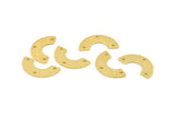 Gold Geometric Pendant, 8 Textured Semi Circle Blanks With 3 Holes, Connectors, Charms, Findings (19x10x5x0.80mm) D1519 H0152