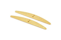 Gold Stick Charm, 4 Textured Gold Plated Brass Stick Connectors With 2 Holes, Findings (43.5x5.5x1mm) D1536