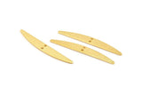 Gold Stick Charm, 4 Textured Gold Plated Brass Stick Connectors With 2 Holes, Findings (43.5x5.5x1mm) D1536