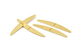 Gold Stick Charm, 4 Textured Gold Plated Brass Stick Connectors With 2 Holes, Findings (43.5x5.5x1mm) D1536