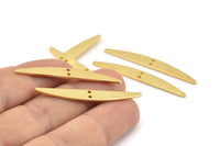 Gold Stick Charm, 4 Textured Gold Plated Brass Stick Connectors With 2 Holes, Findings (43.5x5.5x1mm) D1536