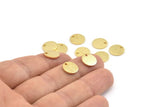 Gold Cabochon Tag, 10 Textured Gold Plated Brass Cabochon Tags With 1 Hole, Stamping Tags (10x1mm) D1377 H0907