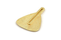Gold Triangle Charm,  Gold Plated Brass Textured Charms, Earrings (33x24x1mm) N1246