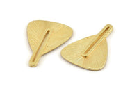 Gold Triangle Charm,  Gold Plated Brass Textured Charms, Earrings (33x24x1mm) N1246