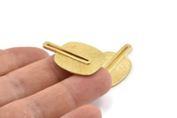 Altın Armut Charm, Altın Kaplama Pirinç Dokulu Armut Charmlar, Küpeler (32x21x1mm) N1244