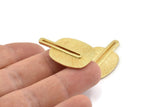 Altın Armut Charm, Altın Kaplama Pirinç Dokulu Armut Charmlar, Küpeler (32x21x1mm) N1244