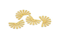 Gold Sun Charm, 6 Textured Gold Plated Brass Rising Sun Flag Charms With 1 Hole, Findings, Earrings (25x17x0.60mm) D1411 Q1113