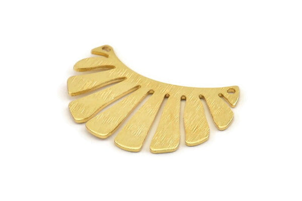 Gold Fringed Pendant, 2 Textured Gold Plated Brass Fringed Charms With 2 Holes, Findings (30x17x0.80mm) D1540