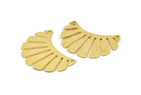 Gold Fringed Pendant, 2 Textured Gold Plated Brass Fringed Charms With 2 Holes, Findings (30x17x0.80mm) D1540