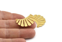 Gold Fringed Pendant, 2 Textured Gold Plated Brass Fringed Charms With 2 Holes, Findings (30x17x0.80mm) D1540